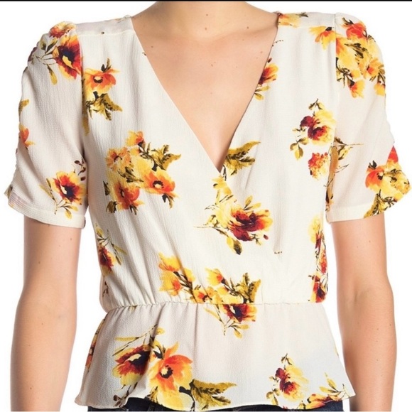 Socialite Floral Blouse in Yellow and Red - Picture 1 of 7